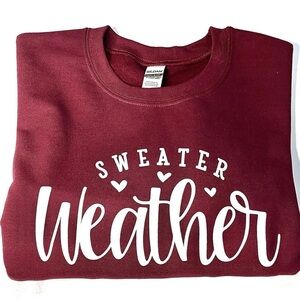 Gildan Maroon Sweater Weather Women's Crewneck Sweatshirt